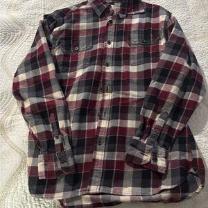 Jachs Men's Casual Plaid Shirt - Burgundy, Black, and Cream
